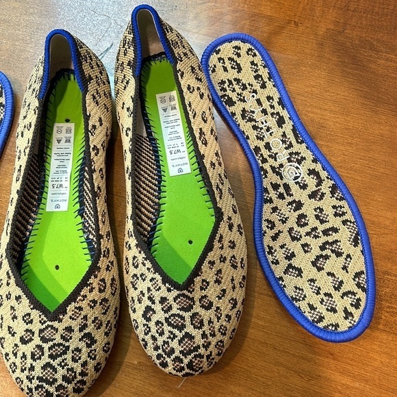 Rothy’s round toe flat ballerina slip on mini cheetah brown tan women’s 7.5 - Picture 3 of 10